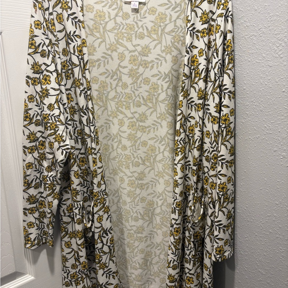 Floral Print Long Cardigan